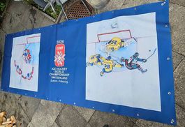 Banner MANNSCHAFTEN IIHF Eishockey WM`26 ca1.5x2.2-3.8m div.